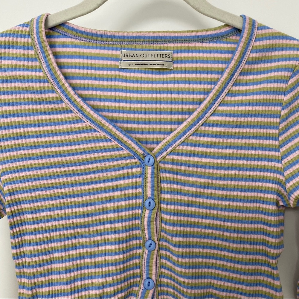 Striped Urban Outfitters cropped long sleeve